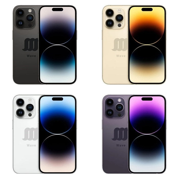 Collage of 4 different colors of wave phone pro