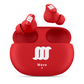 Red WaveBuds case with floating earbuds above. 
