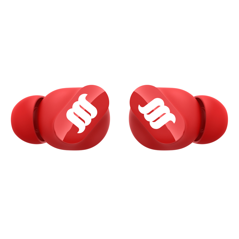 Red Earbuds by itself 