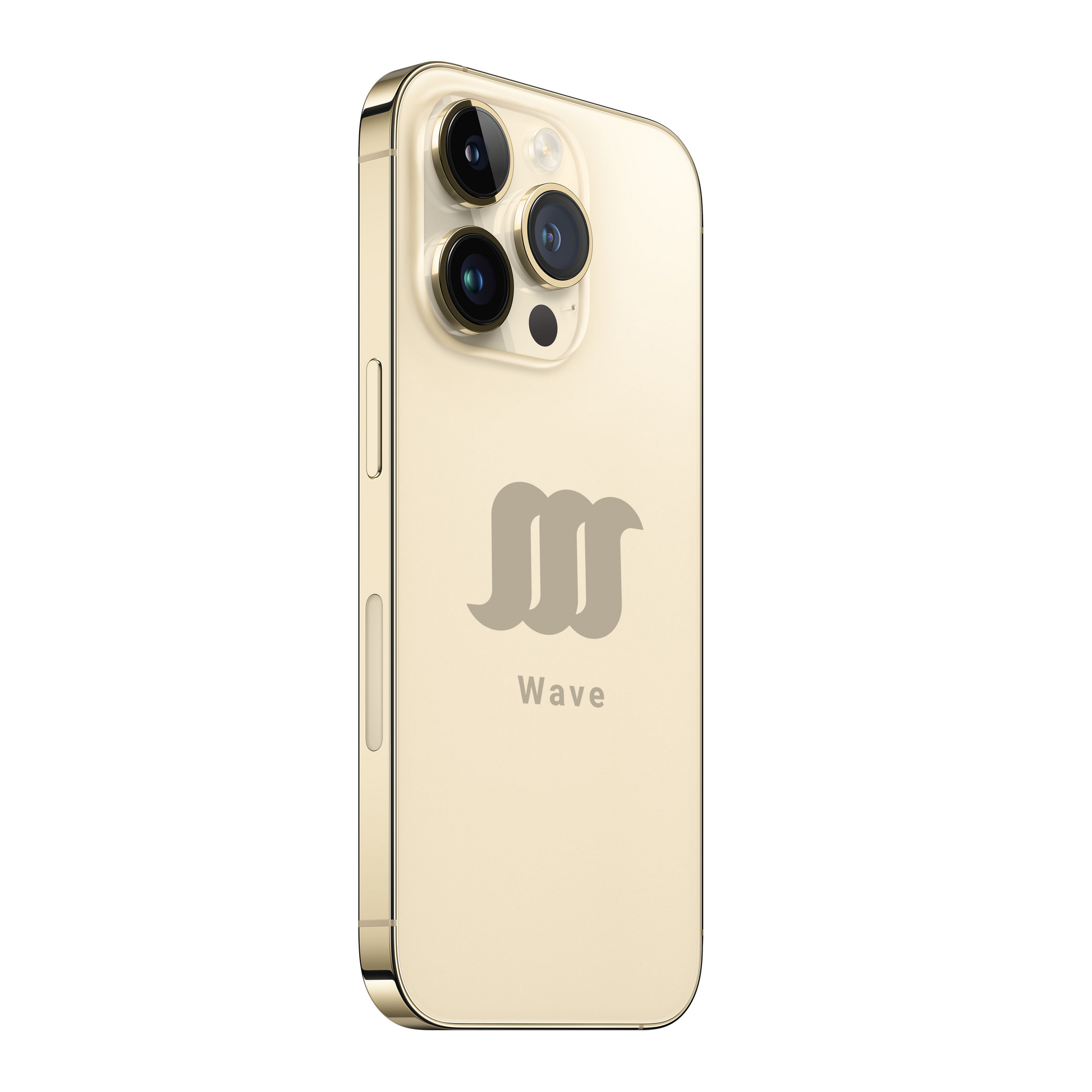Back of gold WavePro with focal point on camera. 