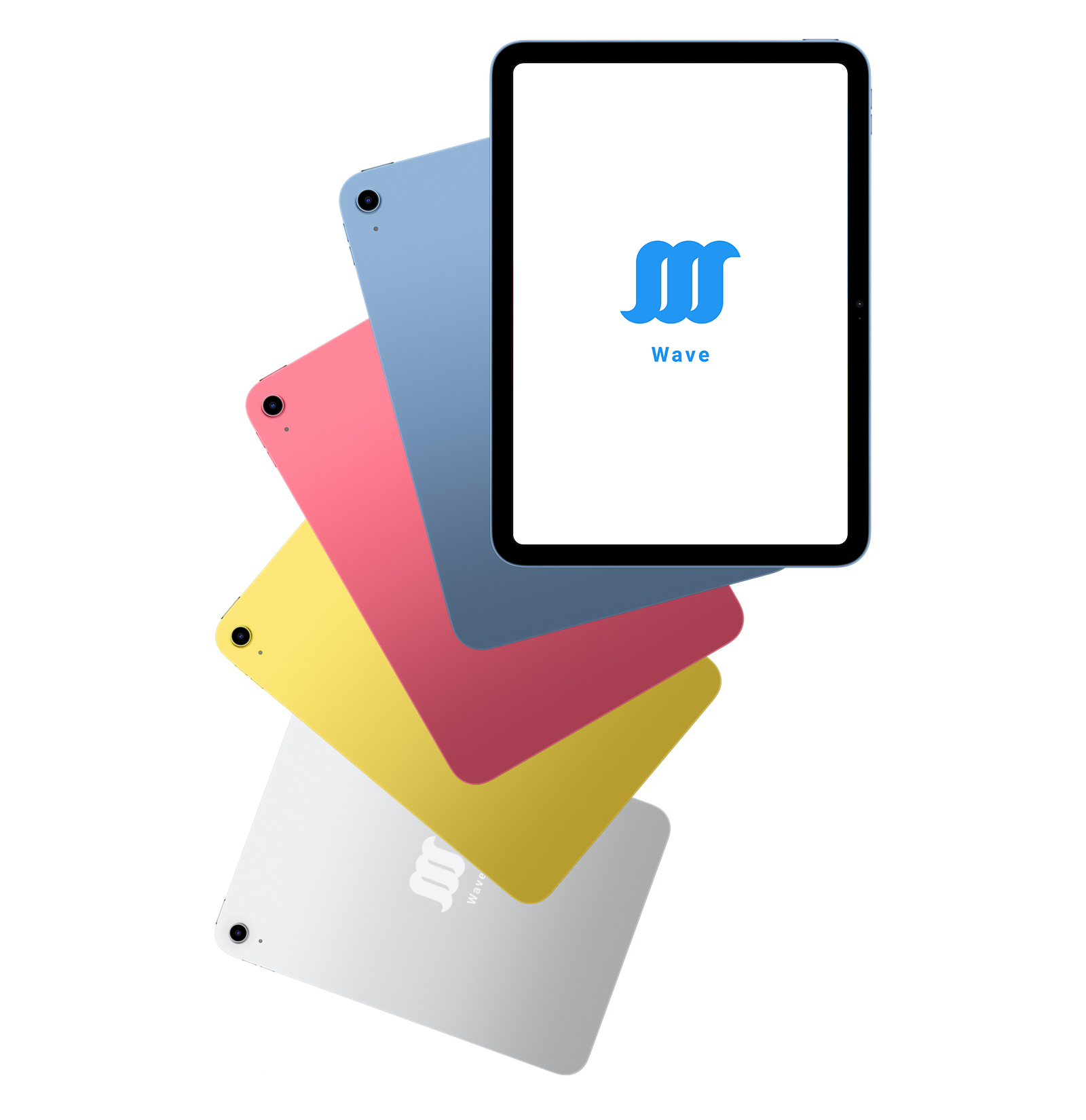 WavePad array spread by colours: Grey, Yellow, Pink, Blue