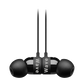 Close-up shot of the black earbuds.