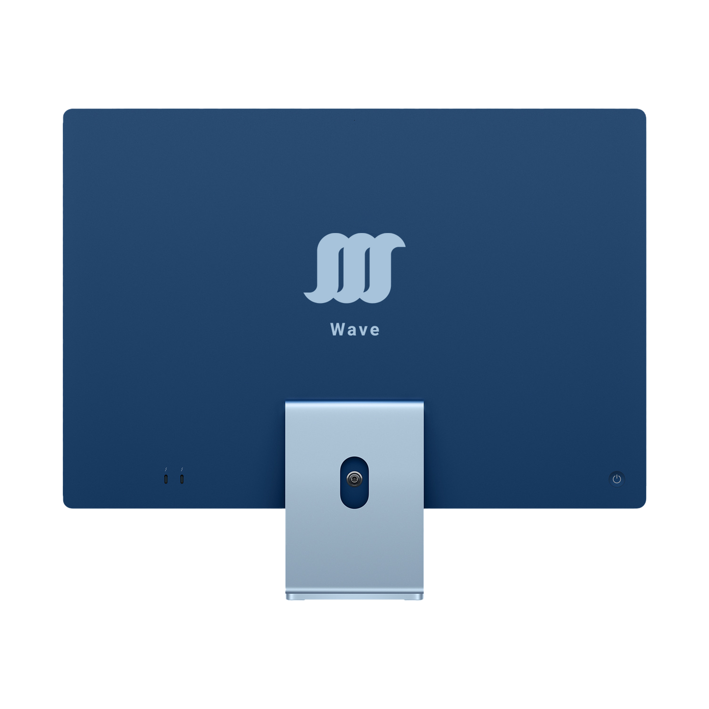 Back-shot of blue WavePC.
